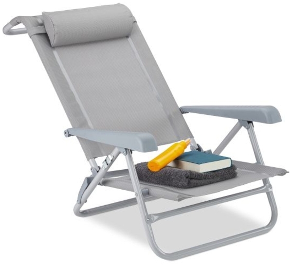 Klappbarer Liegestuhl mit Nackenkissen
