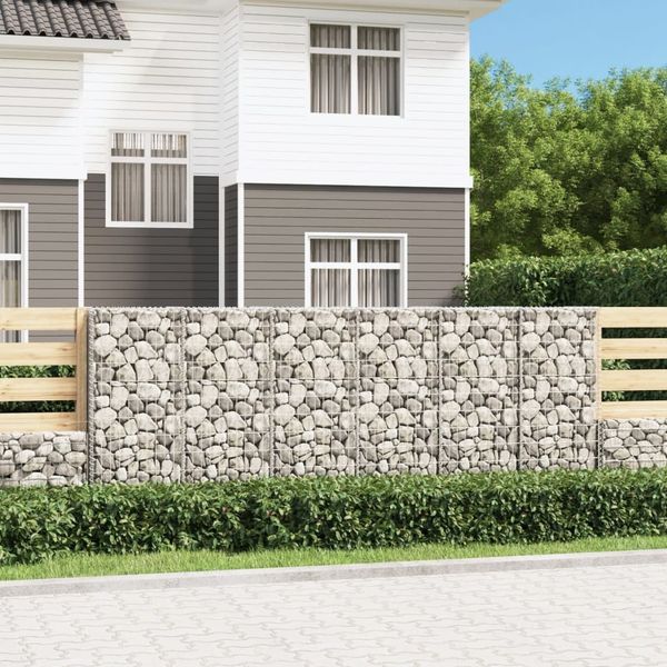 vidaXL Gabionenwand mit Abdeckung Verzinkter Stahl 300×50×100 cm 143592