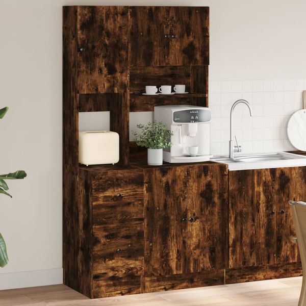 vidaXL Küchenschrank Räuchereiche 95x50x180 cm Holzwerkstoff 3276536