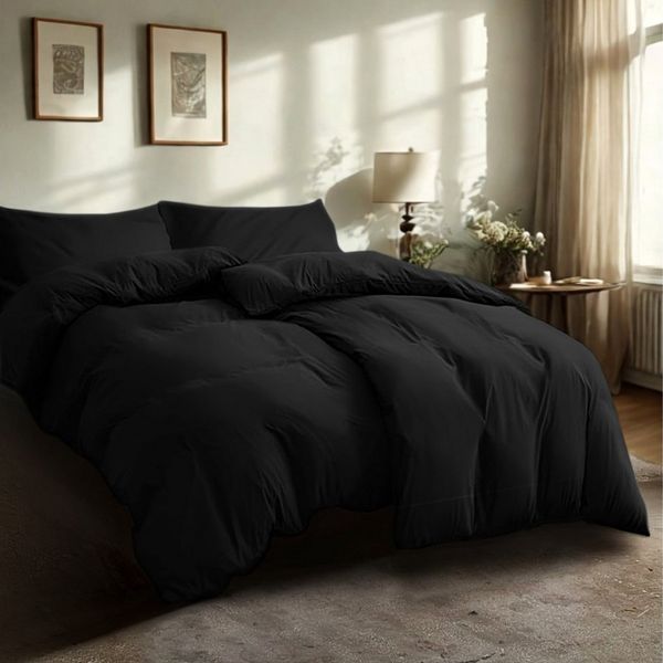 Komfortec Bettwäsche Premium, 135 x 200 bis 220 x 240 cm, 6 verschiedene Größen zur Auswahl, gebürstet 100% Mikrofaser, 4 teilig, Superweiches Bettwäsche-Set, Knitterfrei, Atmungsaktiv