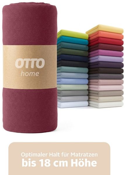 OTTO home Spannbettlaken PHYSALIS in BASIC und PREMIUM Qualität, 100% Baumwolle, Jersey (110 g/m), Gummizug: rundum, (2 Stück), für Matratzen bis 18 cm Höhe, Bettlaken, Spannbetttuch, pflegeleicht