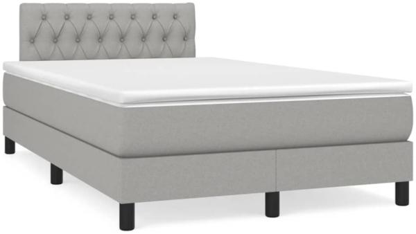 vidaXL Boxspringbett mit Matratze Hellgrau 120x190 cm Stoff 3269744