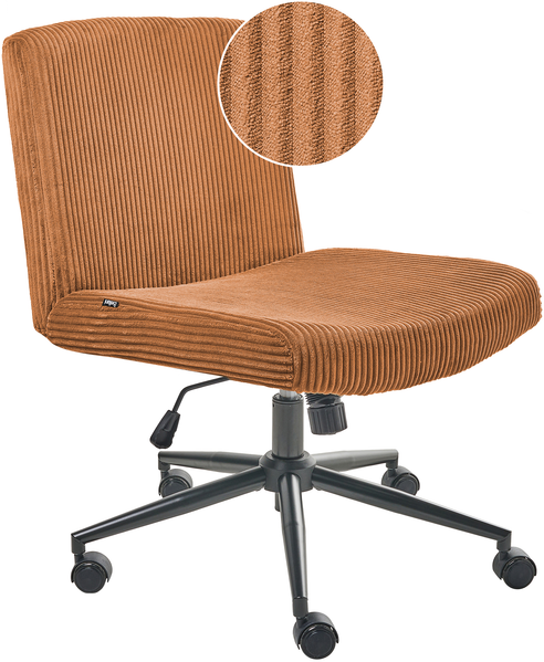Schreibtischstuhl GEDDES Cord Goldbraun