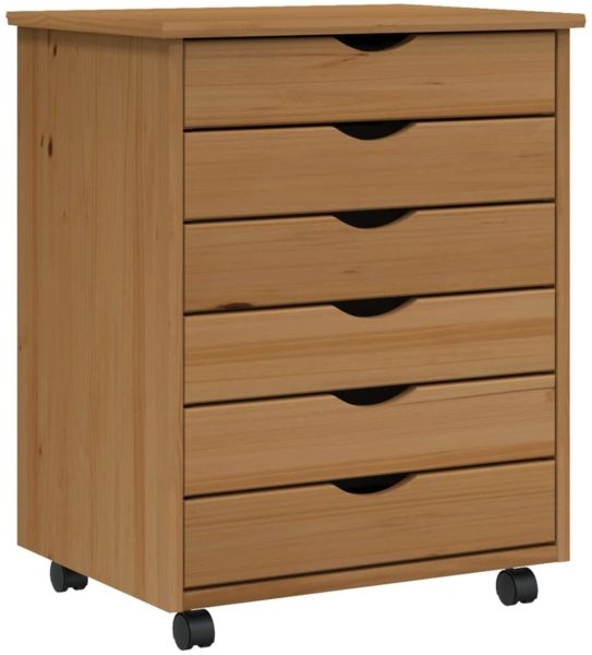 vidaXL Rollschrank mit Schubladen MOSS Honigbraun Massivholz Kiefer 355891