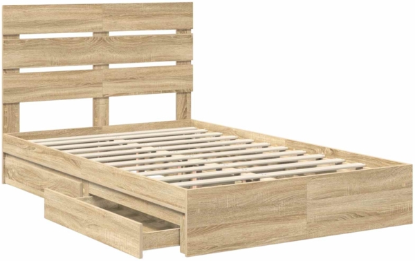 vidaXL Aufbewahrungsbett Sonoma-Eiche 120x190 cm Holzwerkstoff 3411914 Bild 4