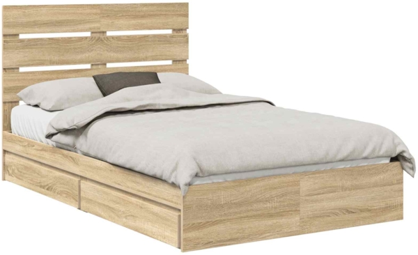 vidaXL Aufbewahrungsbett Sonoma-Eiche 120x190 cm Holzwerkstoff 3411914 Bild 1