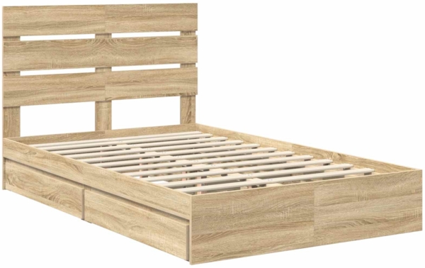 vidaXL Aufbewahrungsbett Sonoma-Eiche 120x190 cm Holzwerkstoff 3411914 Bild 3