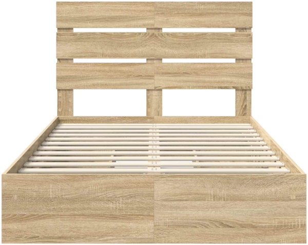vidaXL Aufbewahrungsbett Sonoma-Eiche 120x190 cm Holzwerkstoff 3411914 Bild 7