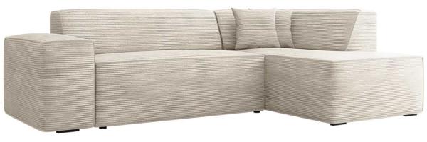 Ecksofa Lordin Cord (Poso 100, Seite: Rechts), beige, 72 x 267 x 205 cm