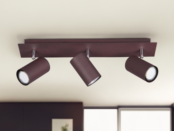 Deckenstrahler MARLEY Rostfarben 3-flammig, Breite 48cm