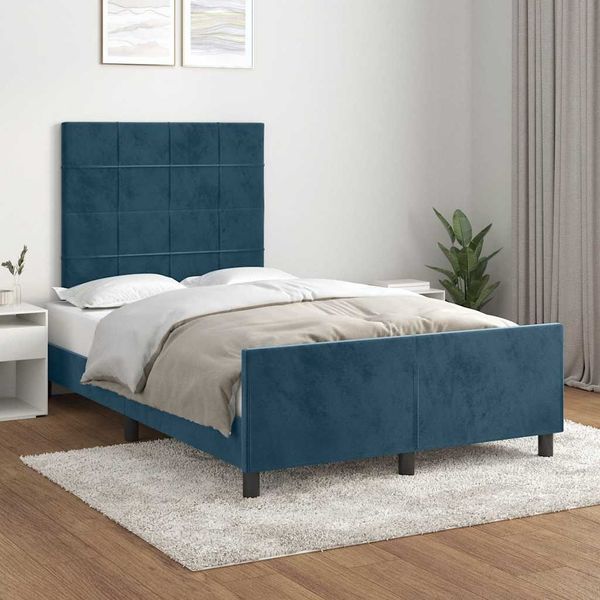 vidaXL Bettgestell ohne Matratze Dunkelblau 120x190 cm Samt 3270582