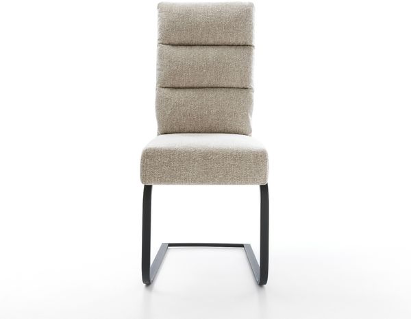 Freischwinger Pela-Flex Webstoff Soft Beige Freischwinger flach Schwarz Taschenfederkern Bild 2