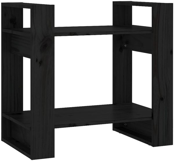 vidaXL Bücherregal/Raumteiler Schwarz 60x35x57 cm Massivholz Kiefer 813878 Bild 2