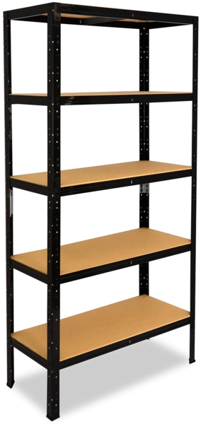 shelfplaza BLACK 230x120x23 cm Schwerlastregal in schwarz mit 5 Böden und 175 kg Traglast pro Boden