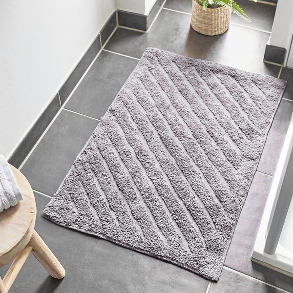 Andiamo Badematte Havanna, 50x80 cm, Badvorleger, Badezimmer Teppich, Höhe 7,5 mm, schnell trocknend, fußbodenheizungsgeeignet, Baumwolle, Polyester, rechteckig, Badematte, Badteppich, Uni Farben, Hoch-Tief Effekt, verschiedene Designs