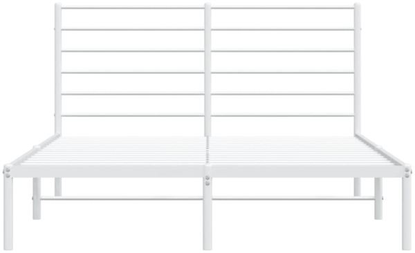 vidaXL Bettgestell mit Kopfteil Metall Weiß 160x200 cm 352371 Bild 8