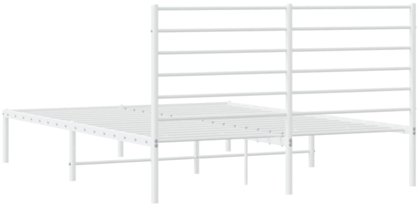 vidaXL Bettgestell mit Kopfteil Metall Weiß 160x200 cm 352371 Bild 9