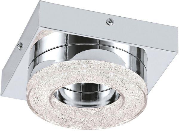 Eglo 95662 Wandleuchte Deckenleuchte Fradelo in chrom und, Kristall chrom, klar 1X4W L:12 H:6cm