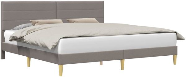 vidaXL Bettrahmen mit Kopfteil Taupe 200 x 200 cm Stoff 42027610 Bild 2