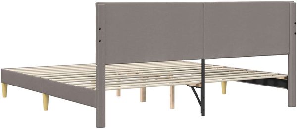 vidaXL Bettrahmen mit Kopfteil Taupe 200 x 200 cm Stoff 42027610 Bild 6