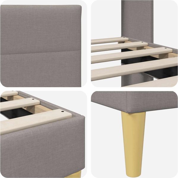 vidaXL Bettrahmen mit Kopfteil Taupe 200 x 200 cm Stoff 42027610 Bild 7