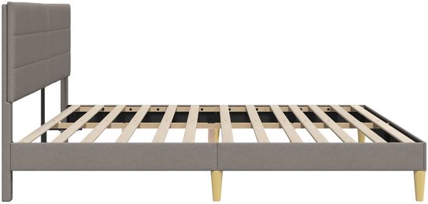 vidaXL Bettrahmen mit Kopfteil Taupe 200 x 200 cm Stoff 42027610 Bild 5