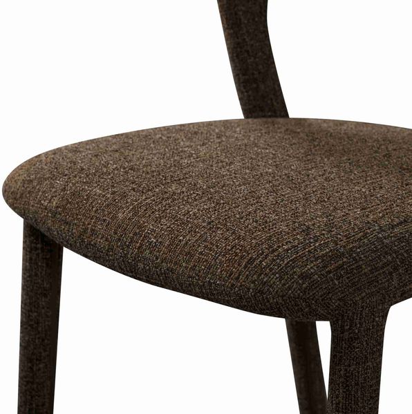 Esszimmerstuhl Noble 2er-Set, weicher Melange-Webstoff, modern gepolstert, dunkelbraun Bild 6