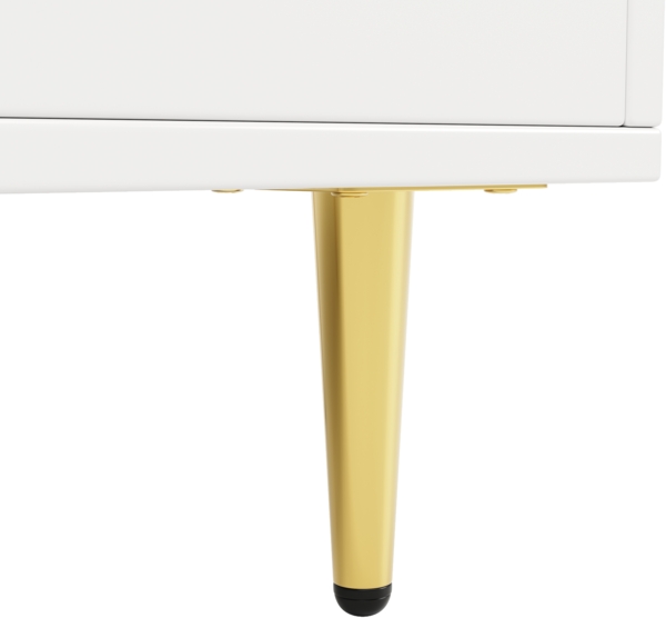 Sideboard Anrichte Buffet Weiß Schrank mit Changhong Glastür und Weinregal,mit Schubladen Metallgriffen und erhöhtem Boden Bild 10