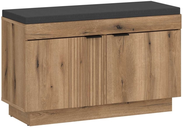 Sitzbank Delaware / Delamar, Holzwerkstoff, Holzfarben, 88 x 58 x 40 cm Bild 1