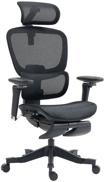 Novel 'DOMINIC' Drehstuhl, Stoff schwarz, 72.5 x 118.5 x 67.5 cm, mit Beinauflage und 140 kg belastbar