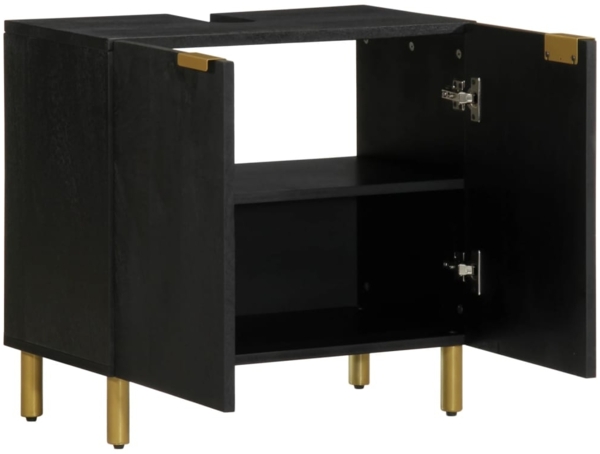 vidaXL Waschbeckenunterschrank Schwarz 62x33x58 cm Holzwerkstoff 4017667