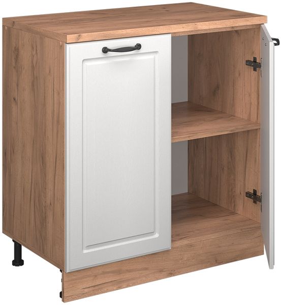 Erweiterungsschrank Rion Weiß Landhaus/Goldkraft Eiche 80 x 46 cm ohne Schräge mit 2 Türen Vicco Bild 4