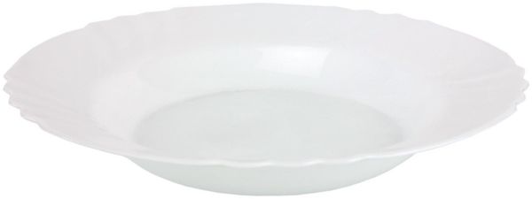6er Set EBRO Suppenteller, tiefer Teller, Essteller, 23,5 cm, 300 ml, Opal-Hartglas