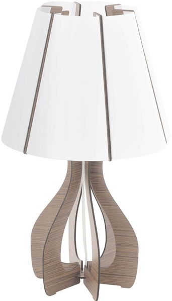 Eglo 94954 Tischleuchte Cossano in braun und weiß 1X40W H:45 Ø 25,5cm mit Schalter