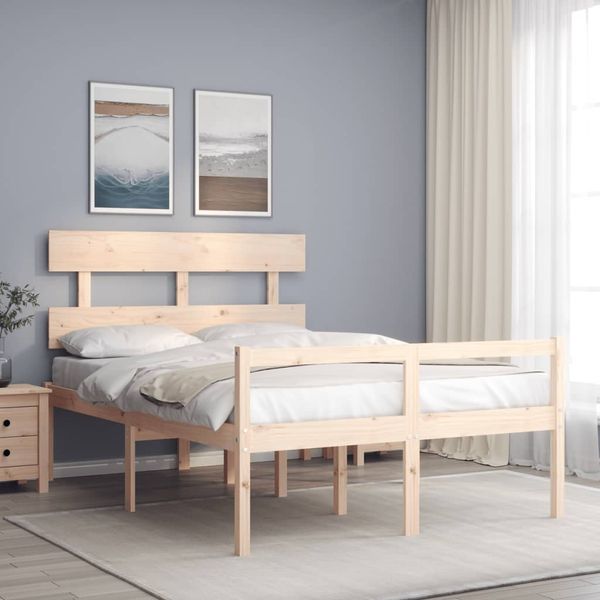 vidaXL Seniorenbett mit Kopfteil 120x200 cm Massivholz 3195346