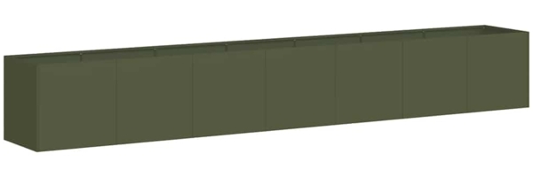 vidaXL Pflanzkübel Olivgrün 280 x 40 x 40 cm Kaltgewalzter Stahl 860692
