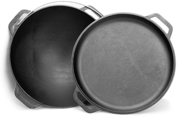 Ø36 Uchag 2mm Stahl Utschak mit Abzugsrohr Utschag Campingofen 8L Gusseisen Kazan mit Gusseisen Deckel-Bratpfanne Kasan Feuerstelle Feldküche Bild 10