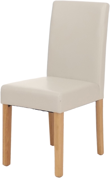 Esszimmerstuhl Littau, Küchenstuhl Stuhl, Kunstleder ~ weiß, helle Beine