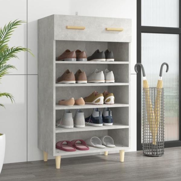 vidaXL Schuhschrank Betongrau 60x35x105 cm Holzwerkstoff 812784