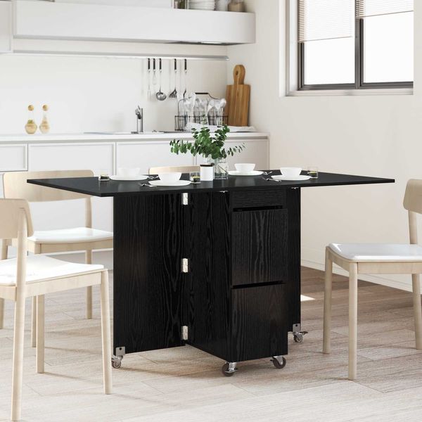 vidaXL Esstisch 2 pcs 140 x 80 x 77 cm Holzwerkstoff Schwarze Eiche 3424933