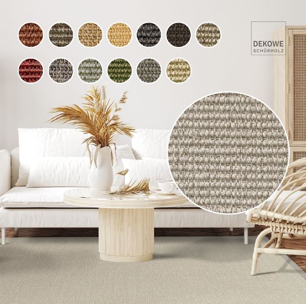 Dekowe Sisalteppich Mara S2 mit Bordüre, rechteckig, Höhe: 5 mm, Flachgewebe, Material: 100% Sisal, Wohnzimmer, Kundenliebling