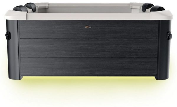 BRAST Whirlpool MSpa Oslo & Amber Aero Plus mit Fester Außenwand inkl. LED-Beleuchtung, Aufstellbecken, (für 6 Personen, 180x180x65cm, 140 Massagedüsen), Ganzjähriger Einsatz Winterfest, In & Outdoor Pool