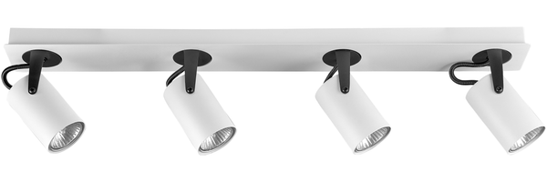 Strahler 4-flammig KLIP verstellbar Metall Weiß