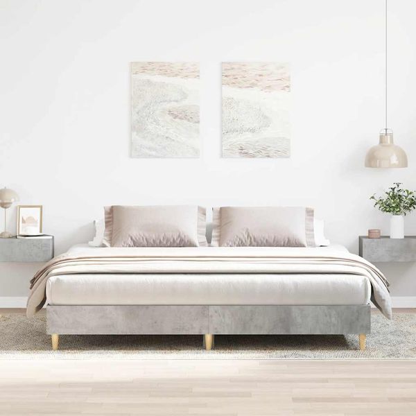 vidaXL Bettgestell ohne Matratze Betongrau 160x200 cm Holzwerkstoff 3329033