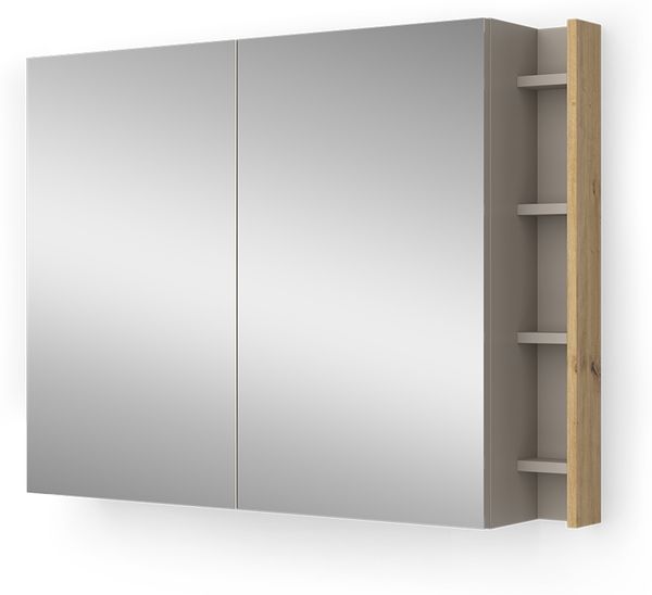 Badspiegelschrank Edelin Cashmere 100 x 75 cm mit Regalen Vicco
