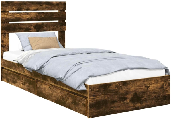 vidaXL Aufbewahrungsbett Geräucherte Eiche 90 x 190 cm Holzwerkstoff 3411602