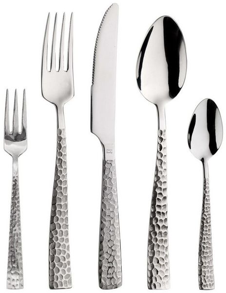 PINTINOX Besteck-Set Palace Martellato (30-tlg), 6 Personen, Chromnickelstahl 18/10