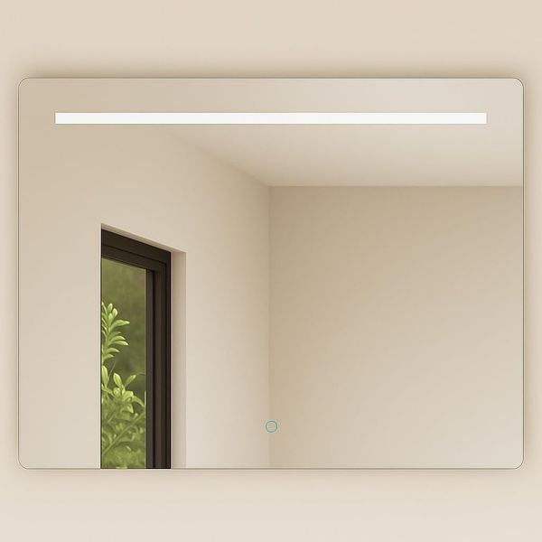 Baikal Rechteckiger Badezimmerspiegel | 90x80 cm | Dicke 6 mm | LED-Stange | Touch mit Anti-Beschlag | Farbtöne 3500 K/4000 K/6000 K | Spiegel mit Licht | Spiegel mit LED