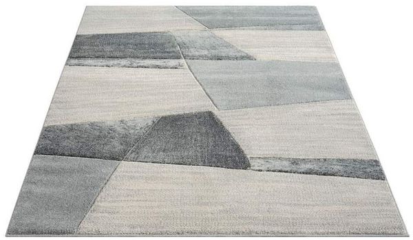 Carpet City Teppich BONITO 9053, rechteckig, Höhe: 11 mm, Läufer, Flachflor, Hochtief-Muster/ 3D-Effekt, Geo-Muster, Wohnzimmer