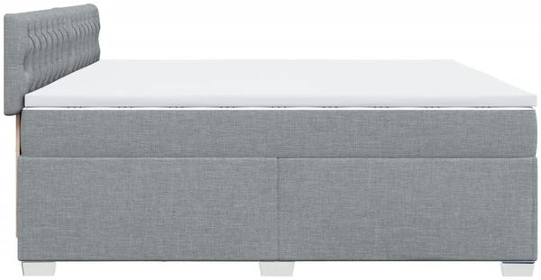 vidaXL Boxspringbett mit Matratze Hellgrau 200x200 cm Stoff 3288302 Bild 11